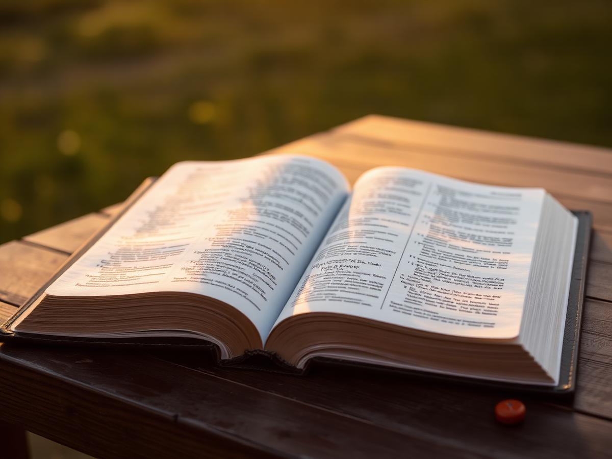 Biblia abierta sobre una mesa de madera — fundamento bíblico de la Iglesia Bautista Valle de Vida desde 1977